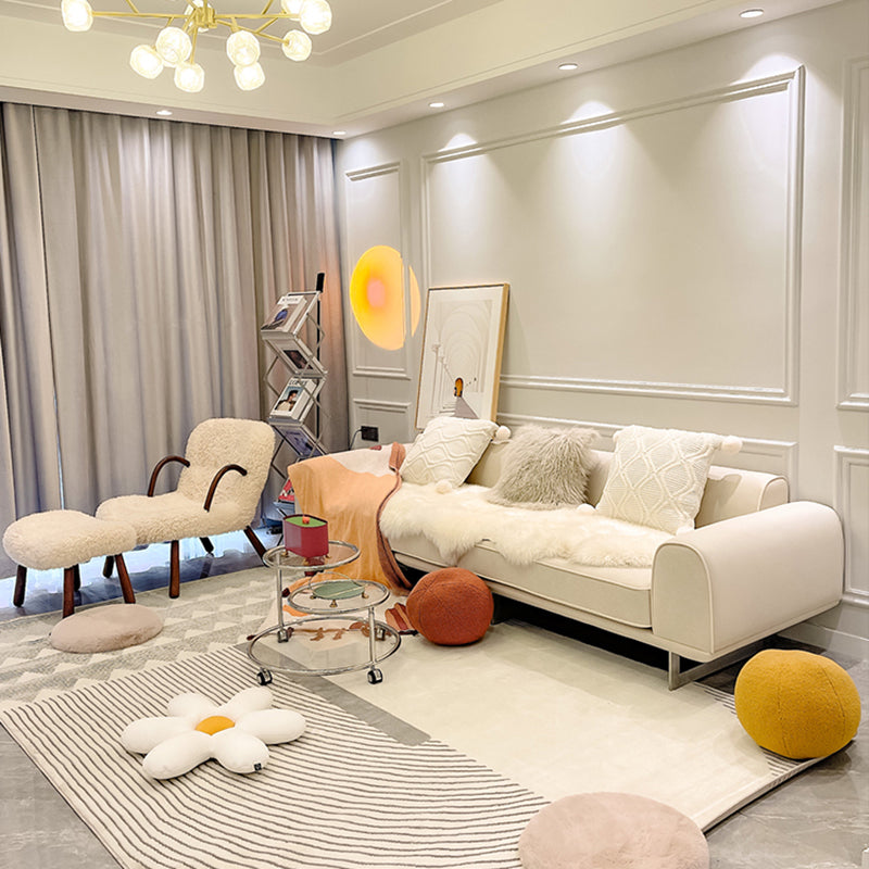 Sofá de terciopelo de brazo cuadrado con espalda apretada para la sala de estar 26.77 "alto