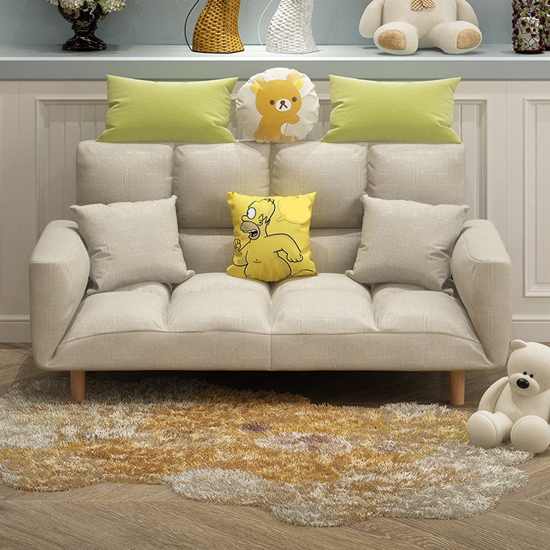 Linnen eigentijdse vierkante arm verstelbare sofa cabriolet bank voor woonkamer