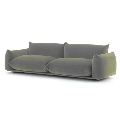 Velvet Pillow Top Arm Sofa with Pillows Back for Living Room