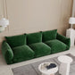 Velvet Pillow Top Arm Sofa with Pillows Back for Living Room