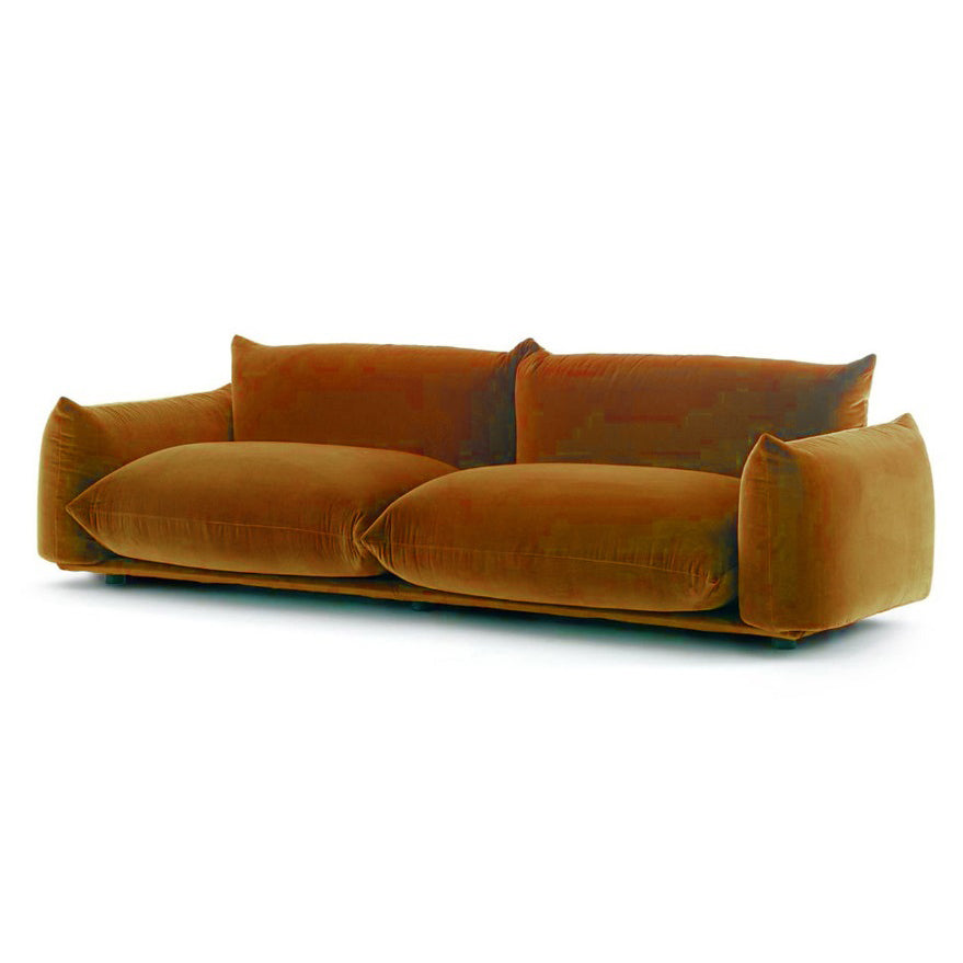 Velvet Pillow Top Arm Sofa with Pillows Back for Living Room