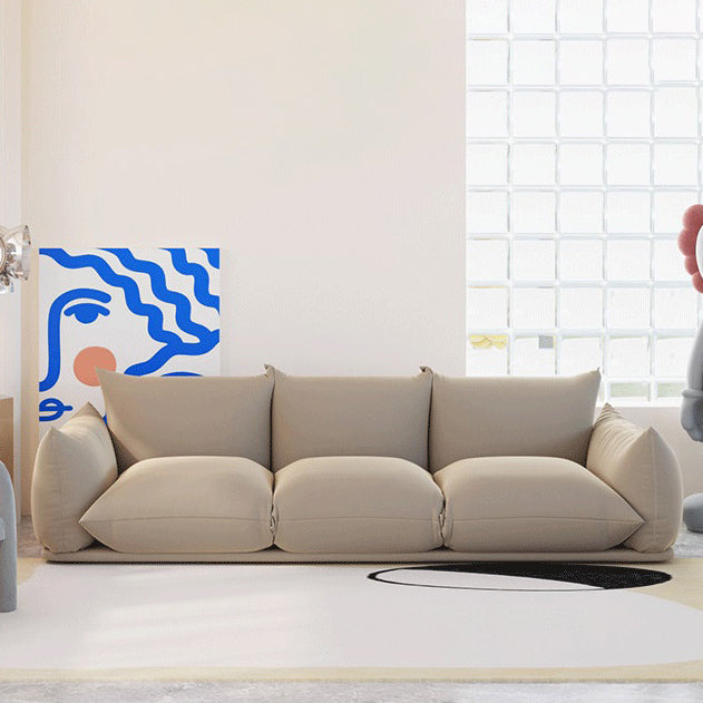 Velvet Pillow Top Arm Sofa with Pillows Back for Living Room