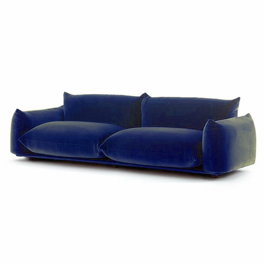 Velvet Pillow Top Arm Sofa with Pillows Back for Living Room