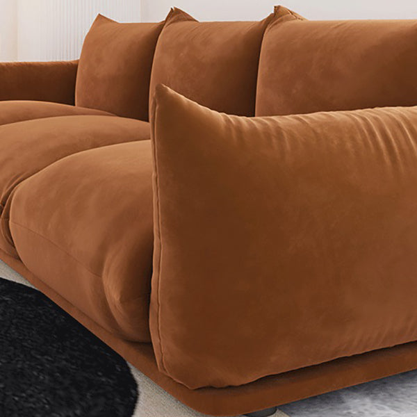 Velvet Pillow Top Arm Sofa with Pillows Back for Living Room
