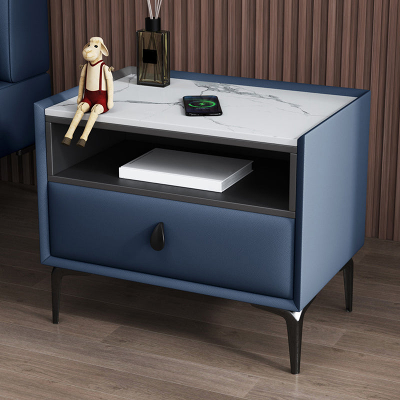 Stand de nuit en pierre / bois 19,69 "Tall Modern 1 - Tirer-Diroir