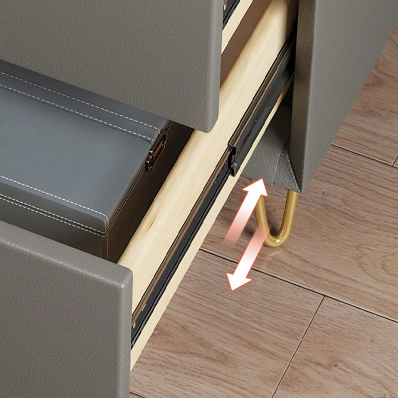 Comodino in legno 18,5 "/19.2" alto 2 - comodino di cassetti in bianco / blu / grigio