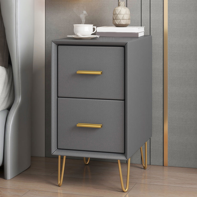 Comodino in legno 18,5 "/19.2" alto 2 - comodino di cassetti in bianco / blu / grigio