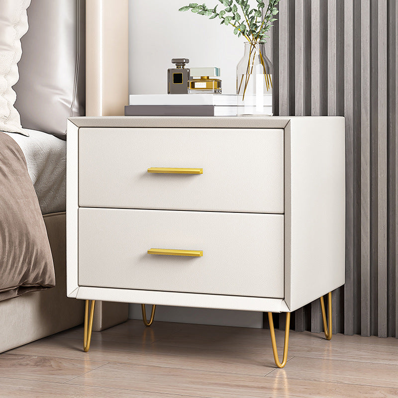 Comodino in legno 18,5 "/19.2" alto 2 - comodino di cassetti in bianco / blu / grigio