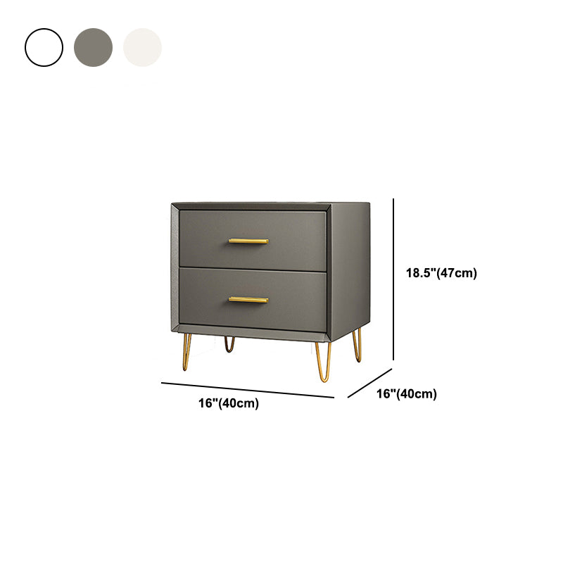 Comodino in legno 18,5 "/19.2" alto 2 - comodino di cassetti in bianco / blu / grigio