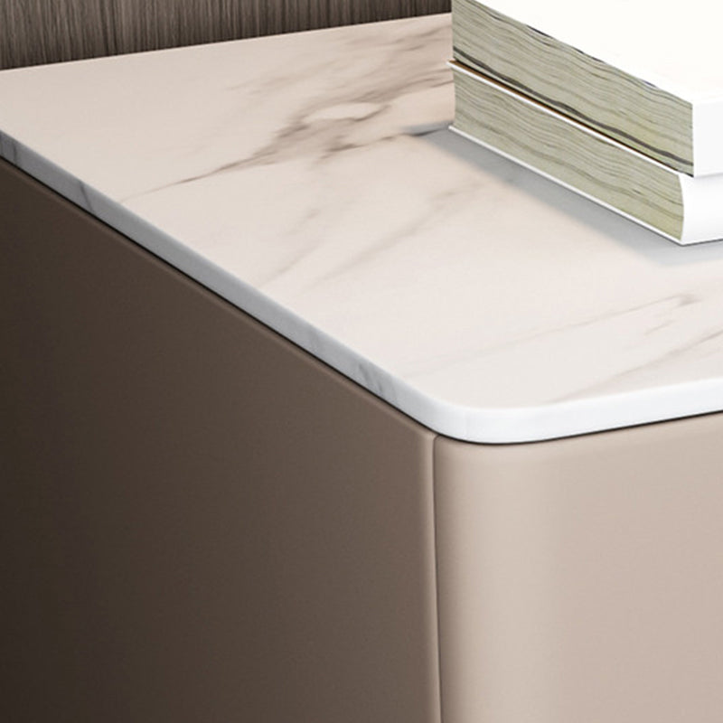 Massivholzrahmen 2 Schubladen Leder Gold Tischbeine Multi -Farbauswahl Nachttisch