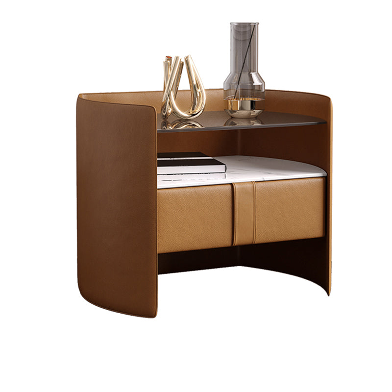 Tiroir en verre / stone Night Stand de 20,47 pouces de nuit de haut