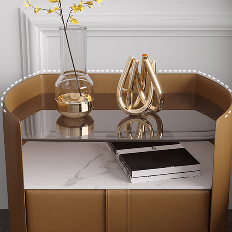 Tiroir en verre / stone Night Stand de 20,47 pouces de nuit de haut