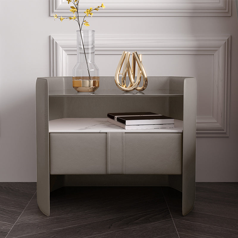 Tiroir en verre / stone Night Stand de 20,47 pouces de nuit de haut