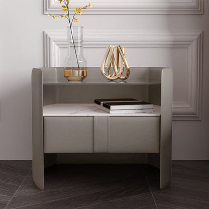 Tiroir en verre / stone Night Stand de 20,47 pouces de nuit de haut