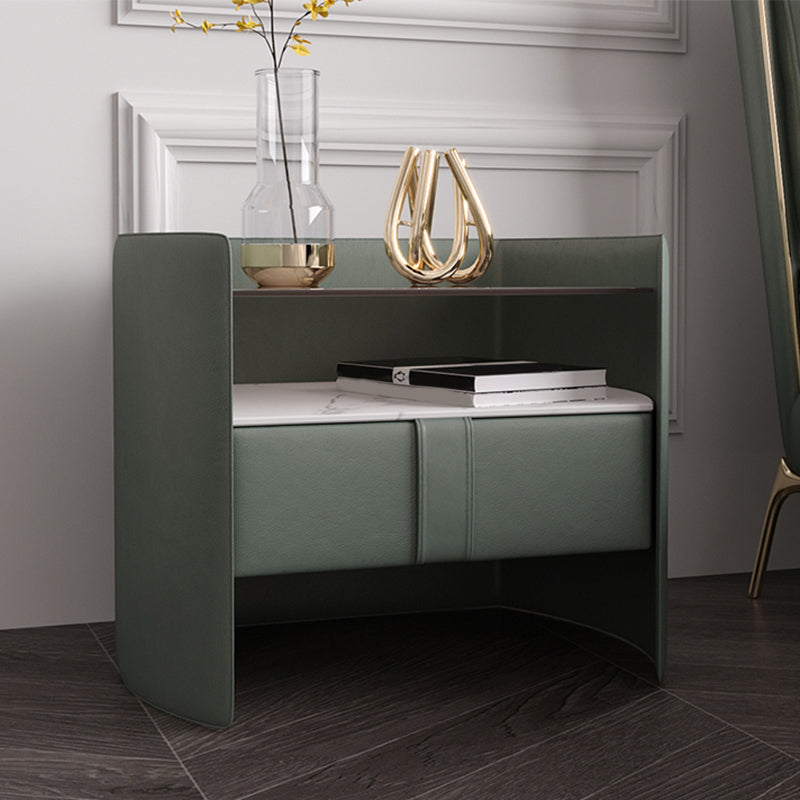 Tiroir en verre / stone Night Stand de 20,47 pouces de nuit de haut