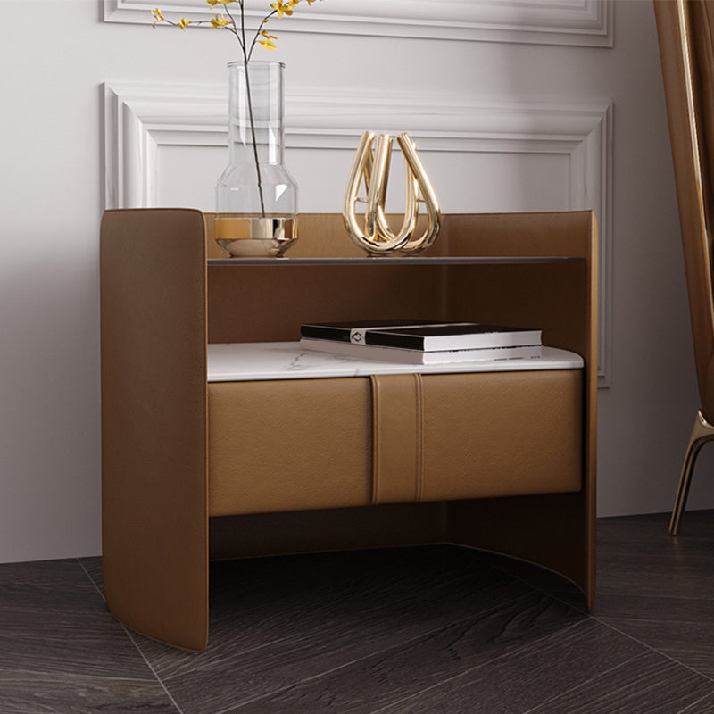 Tiroir en verre / stone Night Stand de 20,47 pouces de nuit de haut