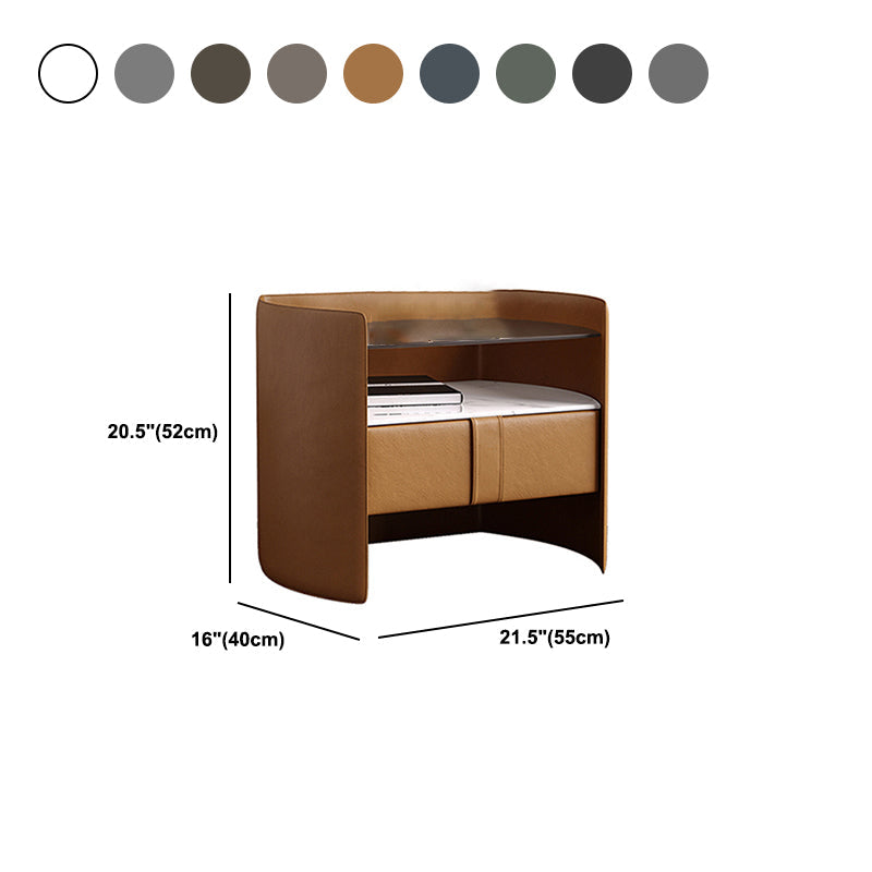 Tiroir en verre / stone Night Stand de 20,47 pouces de nuit de haut