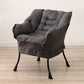 29.52"W*27.55"D Cotton Blend Arm Chair with Basic Four Black Legs Dark Gray Without Ottoman Clearhalo 'Accent Chairs' 'accent_chairs' 'Chairs & Seating' 'furn' 'furn_accent_chairs' 'Furniture' 'Living Room Furniture' 5184556