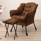 29.52"W*27.55"D Cotton Blend Arm Chair with Basic Four Black Legs Brown With Ottoman Clearhalo 'Accent Chairs' 'accent_chairs' 'Chairs & Seating' 'furn' 'furn_accent_chairs' 'Furniture' 'Living Room Furniture' 5184557
