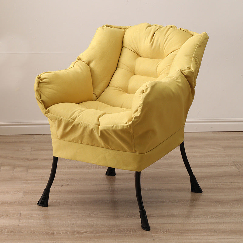 29.52"W*27.55"D Cotton Blend Arm Chair with Basic Four Black Legs Yellow Without Ottoman Clearhalo 'Accent Chairs' 'accent_chairs' 'Chairs & Seating' 'furn' 'furn_accent_chairs' 'Furniture' 'Living Room Furniture' 5184558