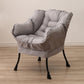 29.52"W*27.55"D Cotton Blend Arm Chair with Basic Four Black Legs Light Gray Without Ottoman Clearhalo 'Accent Chairs' 'accent_chairs' 'Chairs & Seating' 'furn' 'furn_accent_chairs' 'Furniture' 'Living Room Furniture' 5184559