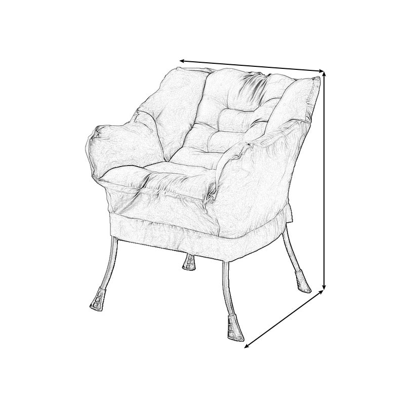 29.52"W*27.55"D Cotton Blend Arm Chair with Basic Four Black Legs Clearhalo 'Accent Chairs' 'accent_chairs' 'Chairs & Seating' 'furn' 'furn_accent_chairs' 'Furniture' 'Living Room Furniture' 5184565