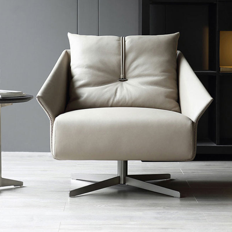 Les bras de faux cuir de couleur unie inclus pivotant avec chaise de canon à coussin