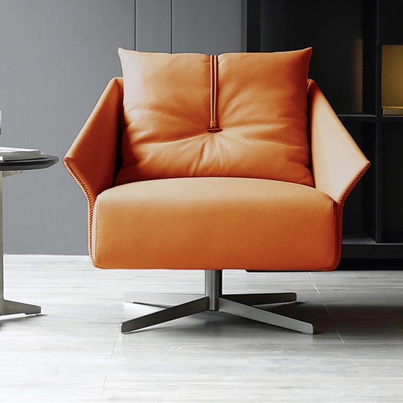 Les bras de faux cuir de couleur unie inclus pivotant avec chaise de canon à coussin