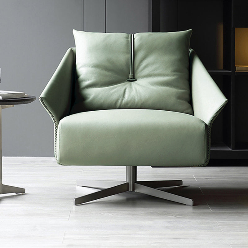 Les bras de faux cuir de couleur unie inclus pivotant avec chaise de canon à coussin