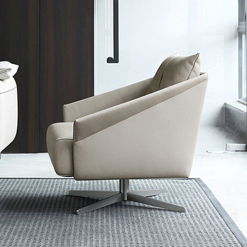 Les bras de faux cuir de couleur unie inclus pivotant avec chaise de canon à coussin