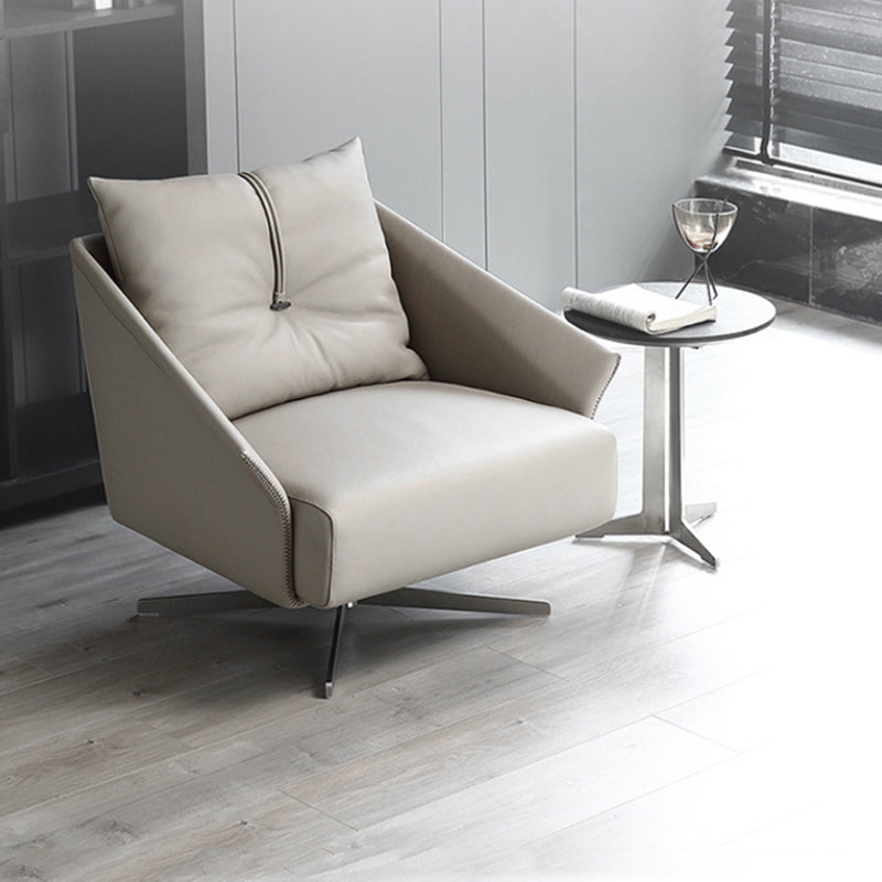 Les bras de faux cuir de couleur unie inclus pivotant avec chaise de canon à coussin