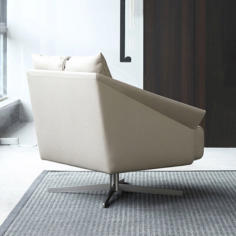 Les bras de faux cuir de couleur unie inclus pivotant avec chaise de canon à coussin