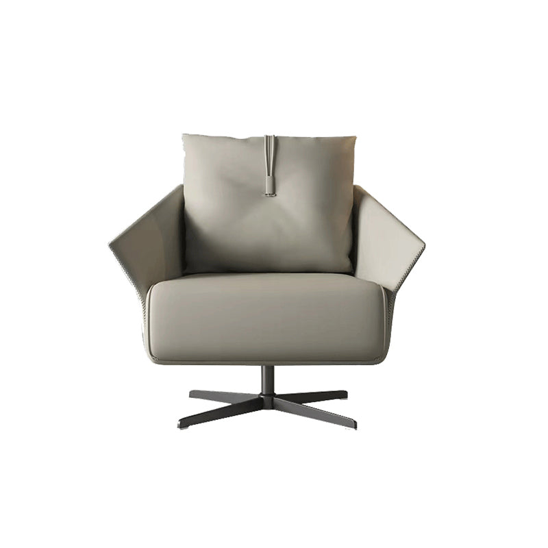 Les bras de faux cuir de couleur unie inclus pivotant avec chaise de canon à coussin