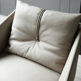 Les bras de faux cuir de couleur unie inclus pivotant avec chaise de canon à coussin