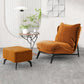 Velvet Chair 26.3" L x32.6"W x29.5"H Armless Chair for Living Room Orange With Ottoman Clearhalo 'Accent Chairs' 'accent_chairs' 'Chairs & Seating' 'furn' 'furn_accent_chairs' 'Furniture' 'Living Room Furniture' 5184628