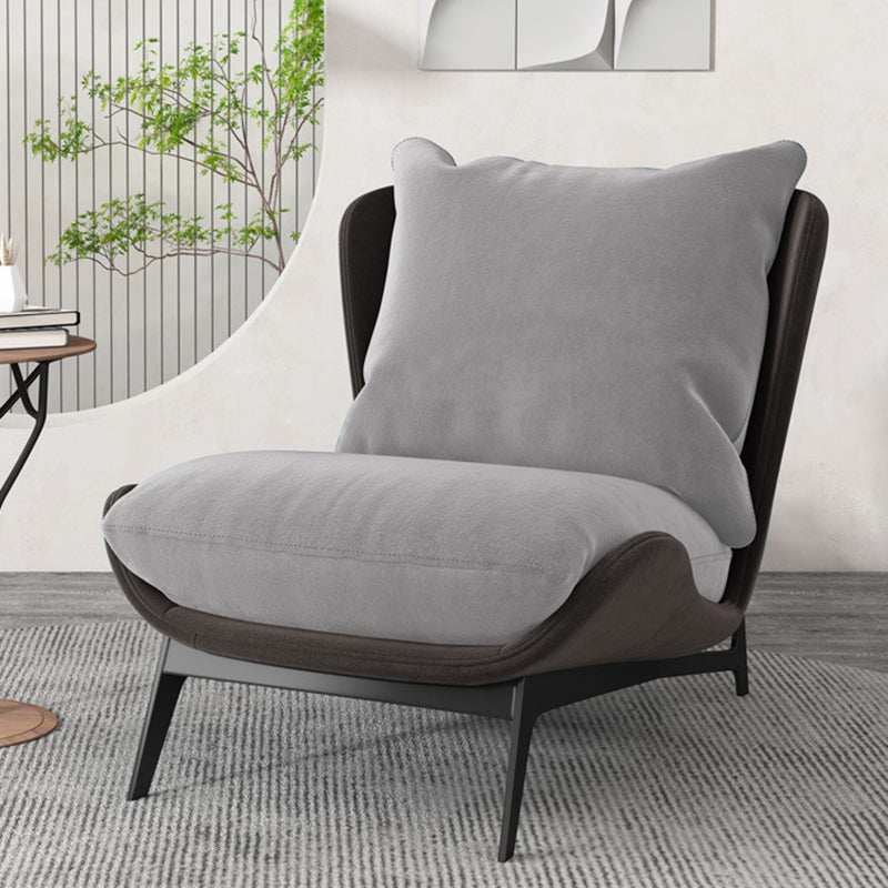 Velvet Chair 26.3" L x32.6"W x29.5"H Armless Chair for Living Room Gray Without Ottoman Clearhalo 'Accent Chairs' 'accent_chairs' 'Chairs & Seating' 'furn' 'furn_accent_chairs' 'Furniture' 'Living Room Furniture' 5184629