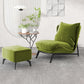 Velvet Chair 26.3" L x32.6"W x29.5"H Armless Chair for Living Room Green With Ottoman Clearhalo 'Accent Chairs' 'accent_chairs' 'Chairs & Seating' 'furn' 'furn_accent_chairs' 'Furniture' 'Living Room Furniture' 5184631