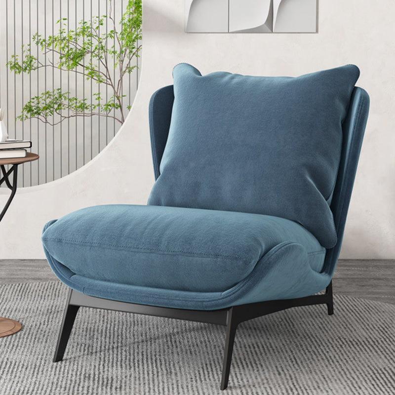 Velvet Chair 26.3" L x32.6"W x29.5"H Armless Chair for Living Room Blue Without Ottoman Clearhalo 'Accent Chairs' 'accent_chairs' 'Chairs & Seating' 'furn' 'furn_accent_chairs' 'Furniture' 'Living Room Furniture' 5184633
