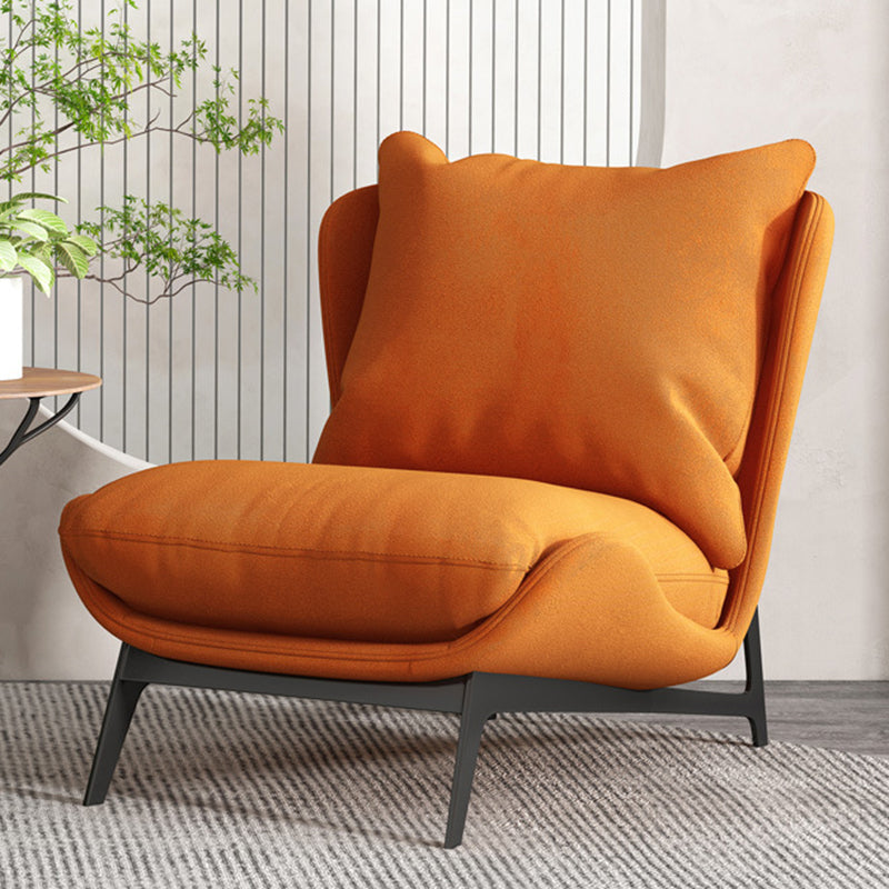 Velvet Chair 26.3" L x32.6"W x29.5"H Armless Chair for Living Room Orange Without Ottoman Clearhalo 'Accent Chairs' 'accent_chairs' 'Chairs & Seating' 'furn' 'furn_accent_chairs' 'Furniture' 'Living Room Furniture' 5184634
