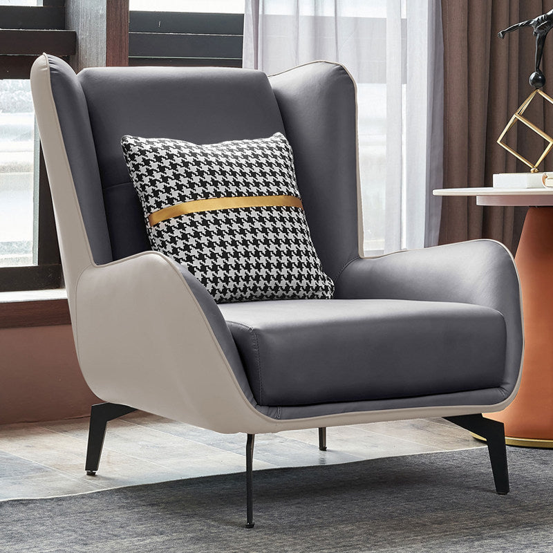 Chaise en faux cuir en cuir 30,31 "L x 37,79" W x 34,64 "H Chaise d'armes pour le salon