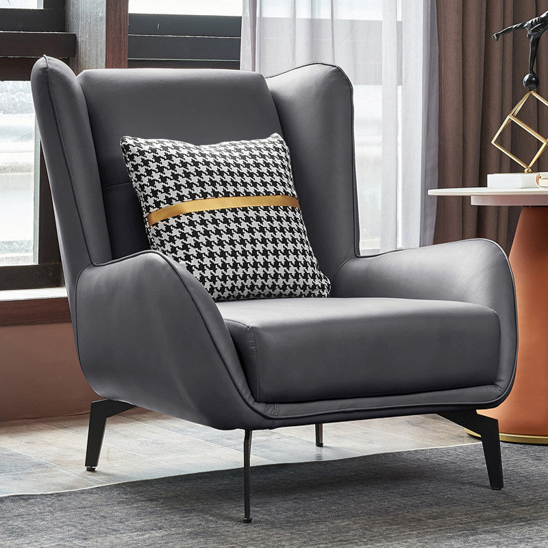 Chaise en faux cuir en cuir 30,31 "L x 37,79" W x 34,64 "H Chaise d'armes pour le salon