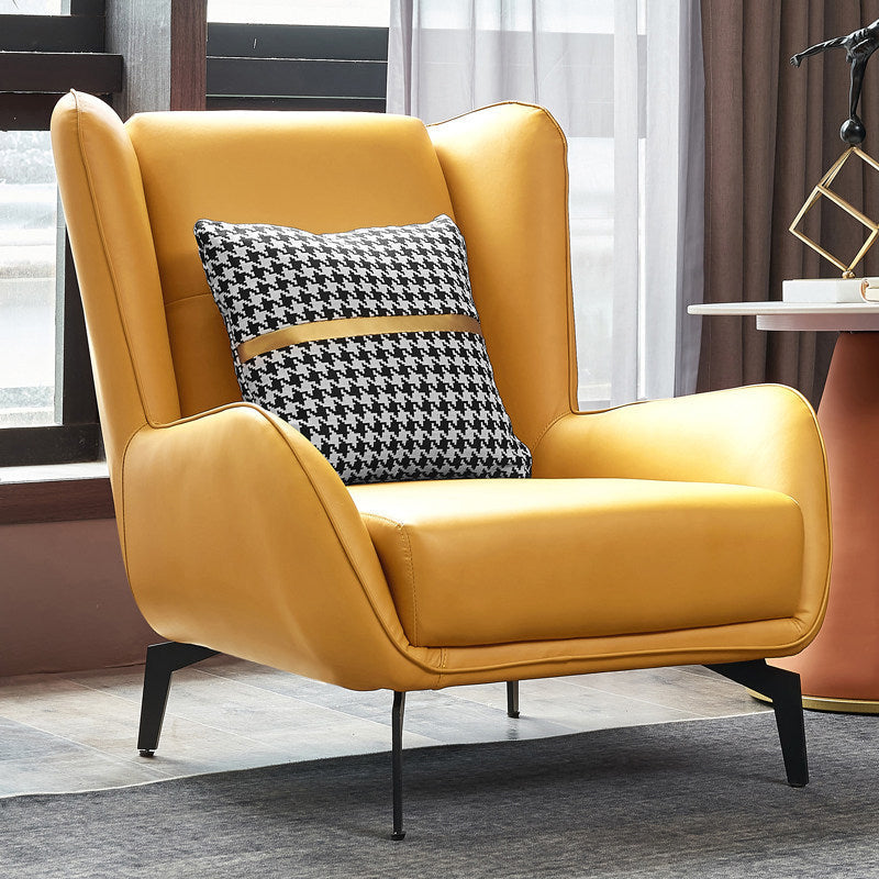 Chaise en faux cuir en cuir 30,31 "L x 37,79" W x 34,64 "H Chaise d'armes pour le salon