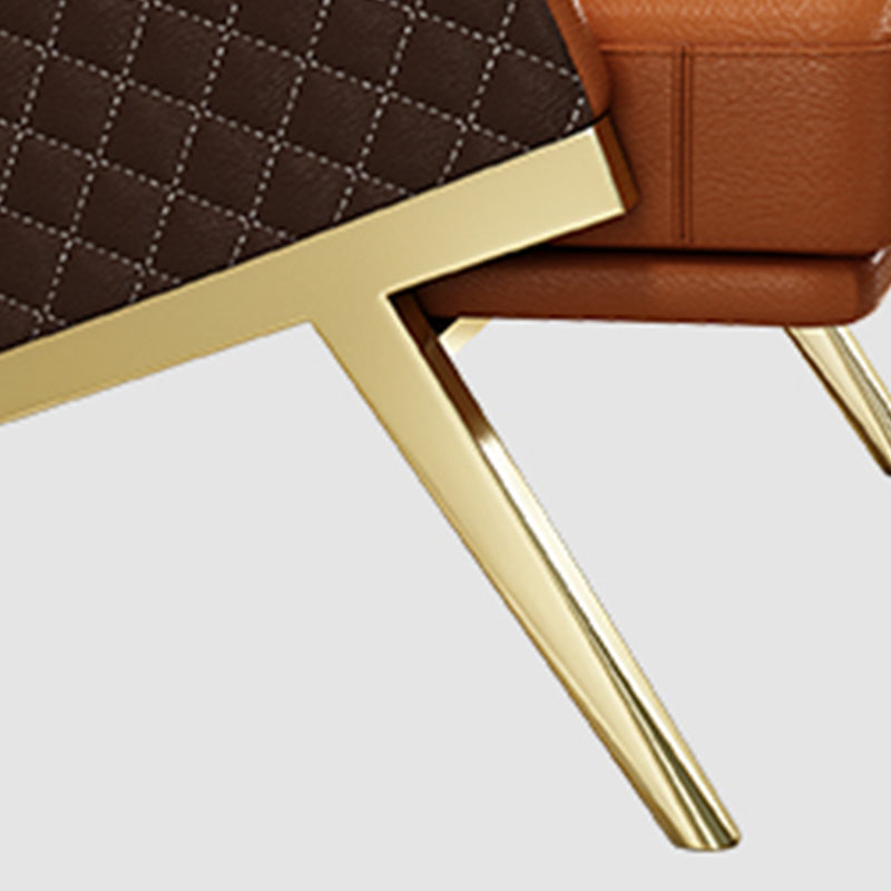 Scandinavian Leather Accent Chair for Living Room, High/ Low Back Chair Clearhalo 'Accent Chairs' 'accent_chairs' 'Chairs & Seating' 'furn' 'furn_accent_chairs' 'Furniture' 'Living Room Furniture' 5184708