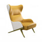 Scandinavian Leather Accent Chair for Living Room, High/ Low Back Chair Faux Leather Yellow Clearhalo 'Accent Chairs' 'accent_chairs' 'Chairs & Seating' 'furn' 'furn_accent_chairs' 'Furniture' 'Living Room Furniture' 5184710