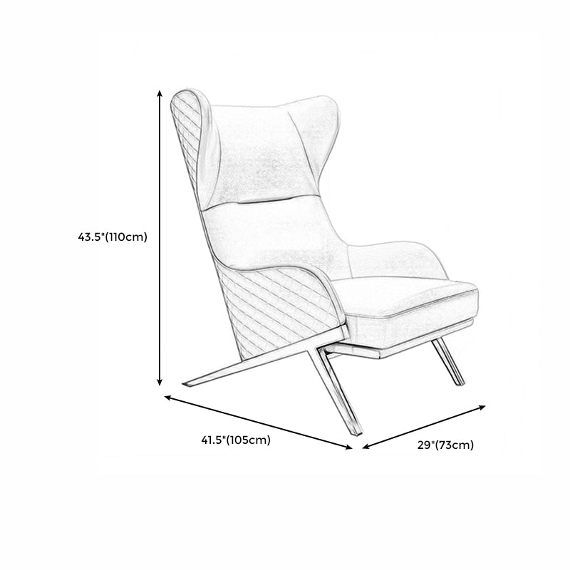 Scandinavian Leather Accent Chair for Living Room, High/ Low Back Chair Clearhalo 'Accent Chairs' 'accent_chairs' 'Chairs & Seating' 'furn' 'furn_accent_chairs' 'Furniture' 'Living Room Furniture' 5184713