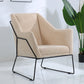 Linen Arm Chair 25.98" L x 25.98" W Sloped Arms Accent Armchair Off-White Clearhalo 'Accent Chairs' 'accent_chairs' 'Chairs & Seating' 'furn' 'furn_accent_chairs' 'Furniture' 'Living Room Furniture' 5184714