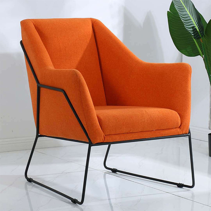 Linen Arm Chair 25.98" L x 25.98" W Sloped Arms Accent Armchair Orange Clearhalo 'Accent Chairs' 'accent_chairs' 'Chairs & Seating' 'furn' 'furn_accent_chairs' 'Furniture' 'Living Room Furniture' 5184716