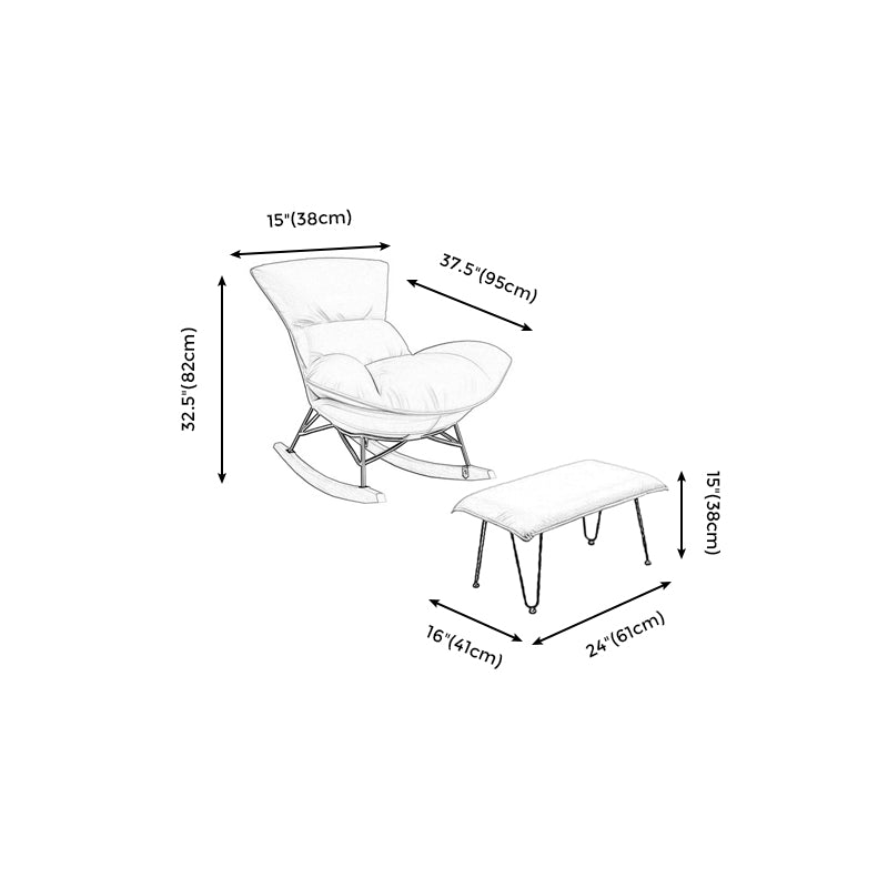 26.7 "L X37.4" W X32.2 "H Sewn Pillow Back Sled Stoel voor de woonkamer