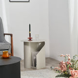 18,5 "hohe moderne mentale abstrakte Seitentisch Rundendend -Tisch mit Lagerung