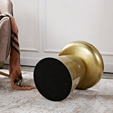 16.9" Tall Modern Mental Pedestal Side Table Solid Color Round Top End Table